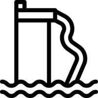 wasserrutschenvektorillustration auf einem hintergrund. hochwertige symbole. vektorikonen für konzept und grafikdesign. vektor