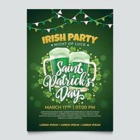 Saint Patrick Day Einladung auf grünem Hintergrund vektor