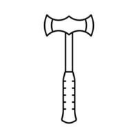 Double Bit Axt Waffe Symbol Leitung Vektor Illustration