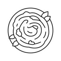 Auberginenpüree Symbol Leitung Vektor Illustration