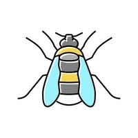 Hummel Insekt Farbe Symbol Vektor Illustration