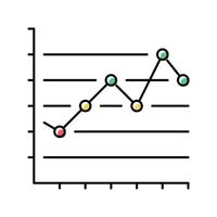 linjediagram färg ikon vektor illustration