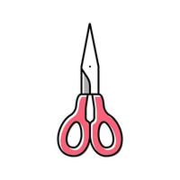 Schere Schönheitssalon Arbeiter Zubehör Farbe Symbol Vektor Illustration