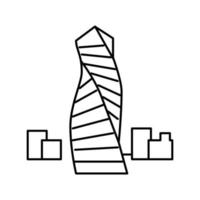 skyskrapa modern byggnad linje ikon vektorillustration vektor