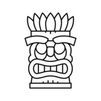 Tiki-Maskenlinie Symbol-Vektor-Illustration vektor