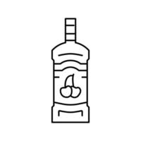 körsbär alkohol linje ikon vektor illustration