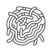 Nudeln Spinat Symbol Leitung Vektor Illustration