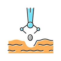 Mechanischer Roboter, der Farbsymbol-Vektorillustration sät vektor