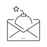 Post mit Bombenlinie Symbol Vektor Illustration