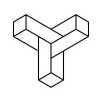 Paradox unmöglich geometrische Form Symbol Leitung Vektor Illustration