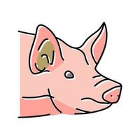 Schwein Tier Zoo Farbe Symbol Vektor Illustration