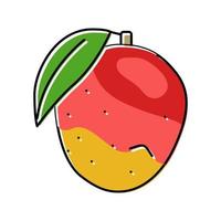 Reife Mango-Blatt-Farbsymbol-Vektorillustration vektor