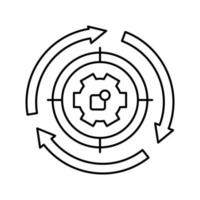 System Arbeitsprozess Linie Symbol Vektor Illustration