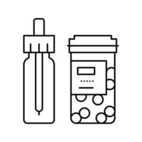 Vitamin-Homöopathie-Paket mit Pipettenlinie Symbol-Vektor-Illustration vektor