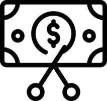Dollar geschnittene Vektorillustration auf einem Hintergrund. Premium-Qualitätssymbole. Vektorsymbole für Konzept und Grafikdesign. vektor
