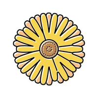 Calendula Blütenknospe Farbe Symbol Vektor Illustration