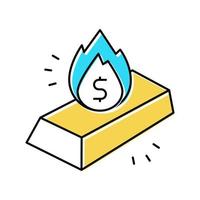 Gold Asset Inflation Farbe Symbol Vektor Illustration