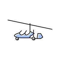 autogiro flygplan flygplan Färg ikon vektor illustration