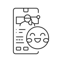 Babysitter-Smartphone-App-Liniensymbol-Vektorillustration vektor