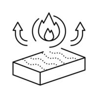 Feuerwiderstand Mineralwolle Symbol Leitung Vektor Illustration