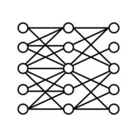 mehrschichtige neuronale Netzwerklinie Symbolvektorillustration vektor