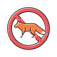Fox Control Farbe Symbol Vektor Illustration