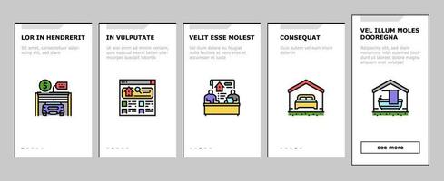 immobilien nach hause real onboarding icons set vector