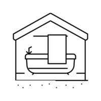 Badezimmer-Immobilien-Home-Line-Symbol-Vektor-Illustration vektor