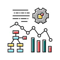 planering strategi erp färg ikon vektor illustration