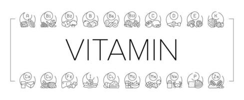 Vitamin-Mineral-medizinische Komplexikonen stellten Vektor ein