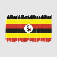 uganda flagga penseldrag vektor