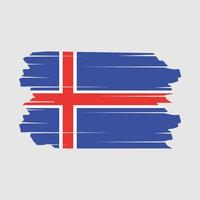 Pinselvektor für die isländische Flagge vektor