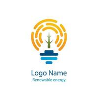 Logo-Vorlage für erneuerbare Energien im flachen Design vektor