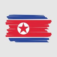 Pinselvektor der Nordkorea-Flagge vektor