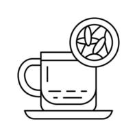 pu erh tee linie symbol vektor illustration