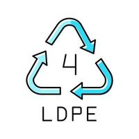 ldpe-Kunststoff-Produktzeichen-Farbsymbol-Vektorillustration vektor