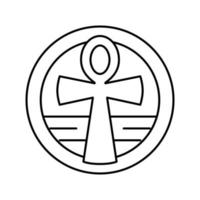 Kreuz Ankh Linie Symbol Vektor Illustration