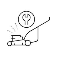 Reparatur der Rasenmäherlinie Symbol Vektor Illustration