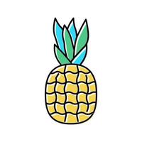 Ananas tropische Frucht Farbe Symbol Vektor Illustration