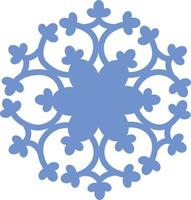 skön blå snöflinga. en snöflinga av komplex form. en symbol av vinter- och ny år. vektor illustration isolerat på en vit bakgrund