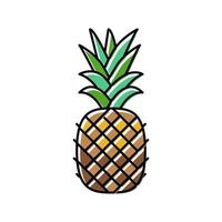 Ananas eine ganze Farbe Symbol Vektor Illustration