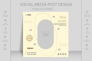 Social-Media-Post-Design-Vorlage für den Modeverkauf. bearbeitbare minimale quadratische bannervorlage. geeignet für mobile App, Webbanner, Flyer, Tapeten, Flyer, Einladung, Poster, Broschüre, Banner. vektor