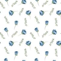 elegant mild trendig mönster i småskalig blomma. millefleurs. frihet stil. blommig sömlös på blå bakgrund för textil, herr ha på sig, bomull tyg, täcker, tapeter, skriva ut, vektor