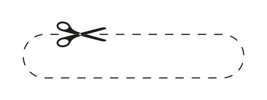 sax skärande kupong form med prickad linje. skära här ikon för papper rabatt, kupong, promo koda vektor