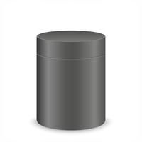 schwarze zylinderbox kunststoffdose oder kartonverpackungsmodell für produktdesignbehälter für geschenk tee kaffee lebensmittel vektor