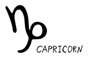hand dragen capricorn zodiaken tecken esoterisk symbol klotter astrologi ClipArt element för design vektor