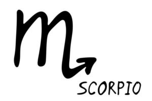 hand dragen scorpio zodiaken tecken esoterisk symbol klotter astrologi ClipArt element för design vektor