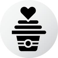 Ringsymbol gefüllt schwarz weiß Stil Valentinstag Illustration Vektorelement und Symbol perfekt. vektor