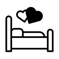 Bett Symbol Duotone schwarz Stil Valentinstag Illustration Vektorelement und Symbol perfekt. vektor