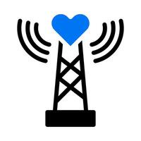 signal ikon fast blå svart stil valentine illustration vektor element och symbol perfekt.